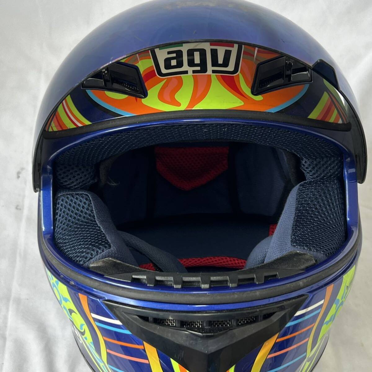 AGV K-3 Lサイズ AF-1 FIVE CONTINENTS ロッシレプリカ バレンティーノ・ロッシ クリア シールド付 現状品の画像8