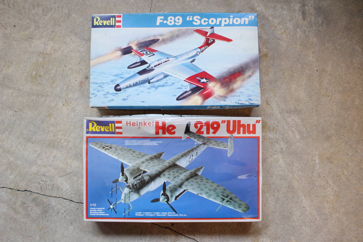 A31 Revell レベル 未組立 当時物 2個セット F-89 Scorpion スコーピオン / 未開封 1/72 Heinkel He 219 Uhu ハインケル ウーフー プラモ_画像1