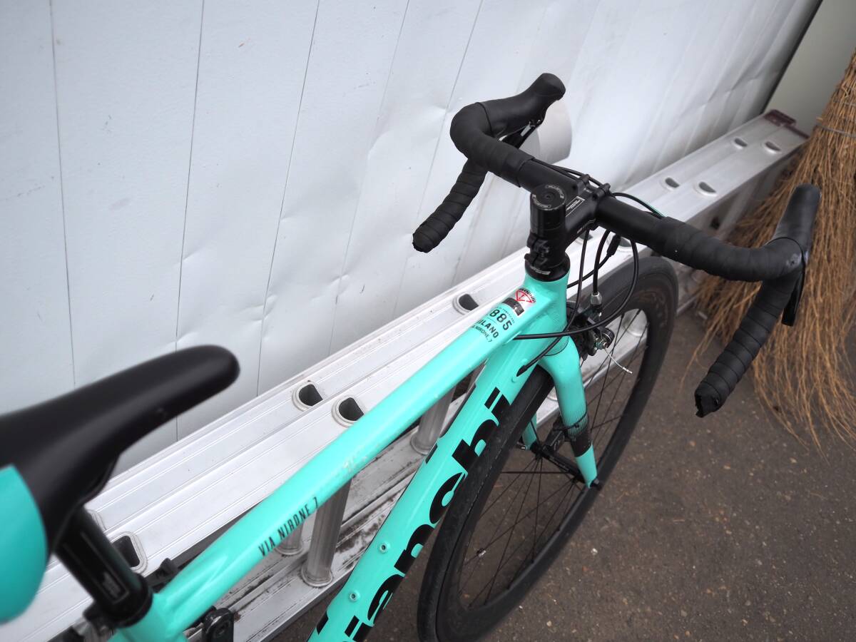 ◆BIANCHI（ビアンキ） VIA NIRONE7 885 Superteam カーボンホイール チェレステカラー 46cm ロードバイク◆の画像8