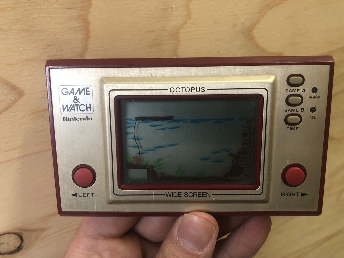 動作品 Nintendo GAME&WATCH OCTOPUS OC-22 任天堂 ゲームウォッチ オクトパス 昭和レトロの画像4