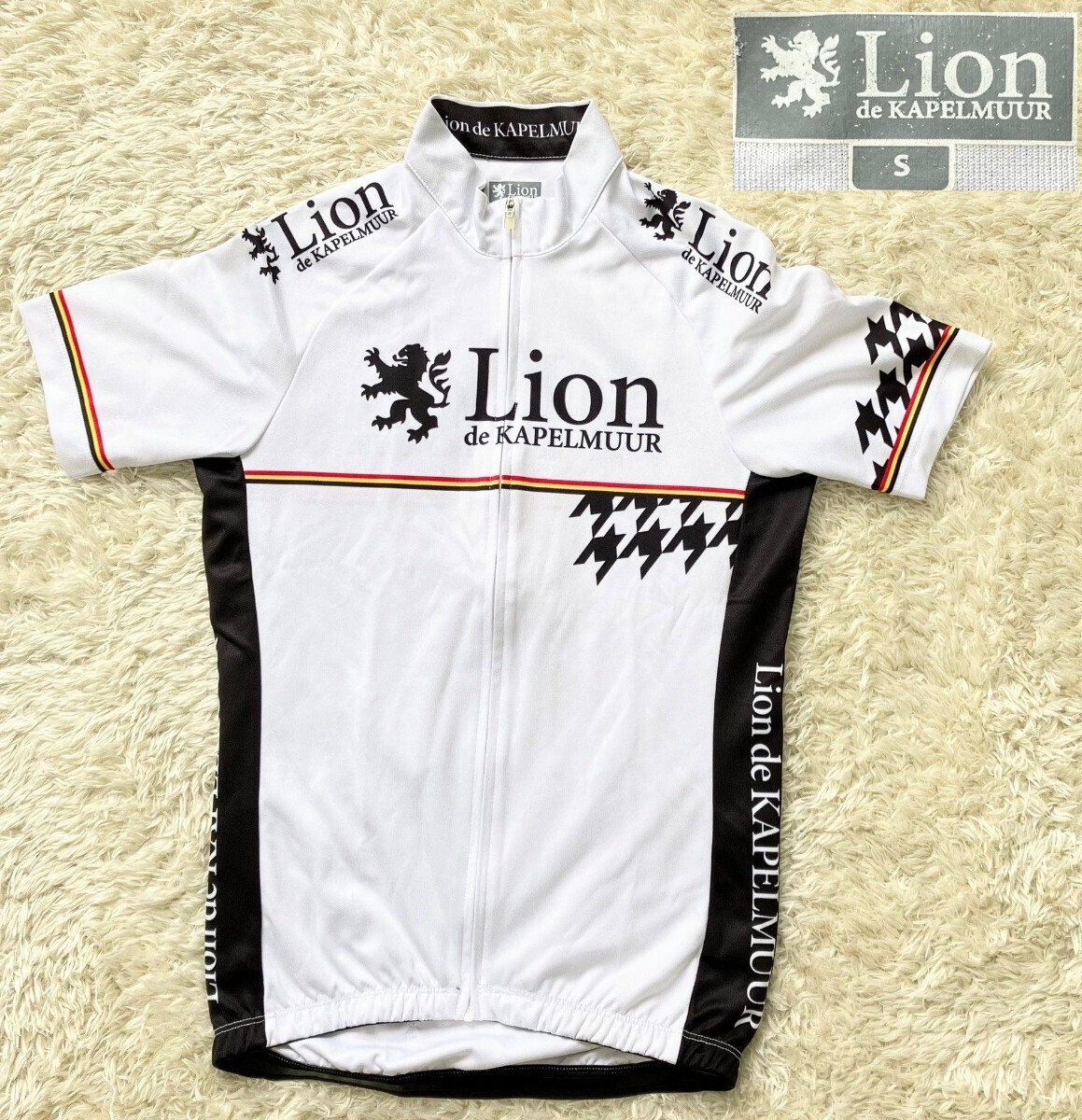 【美品★】Sサイズ Lion de KAPELMUUR 半袖サイクルジャージ/白◆カペルミュール (4)_画像1