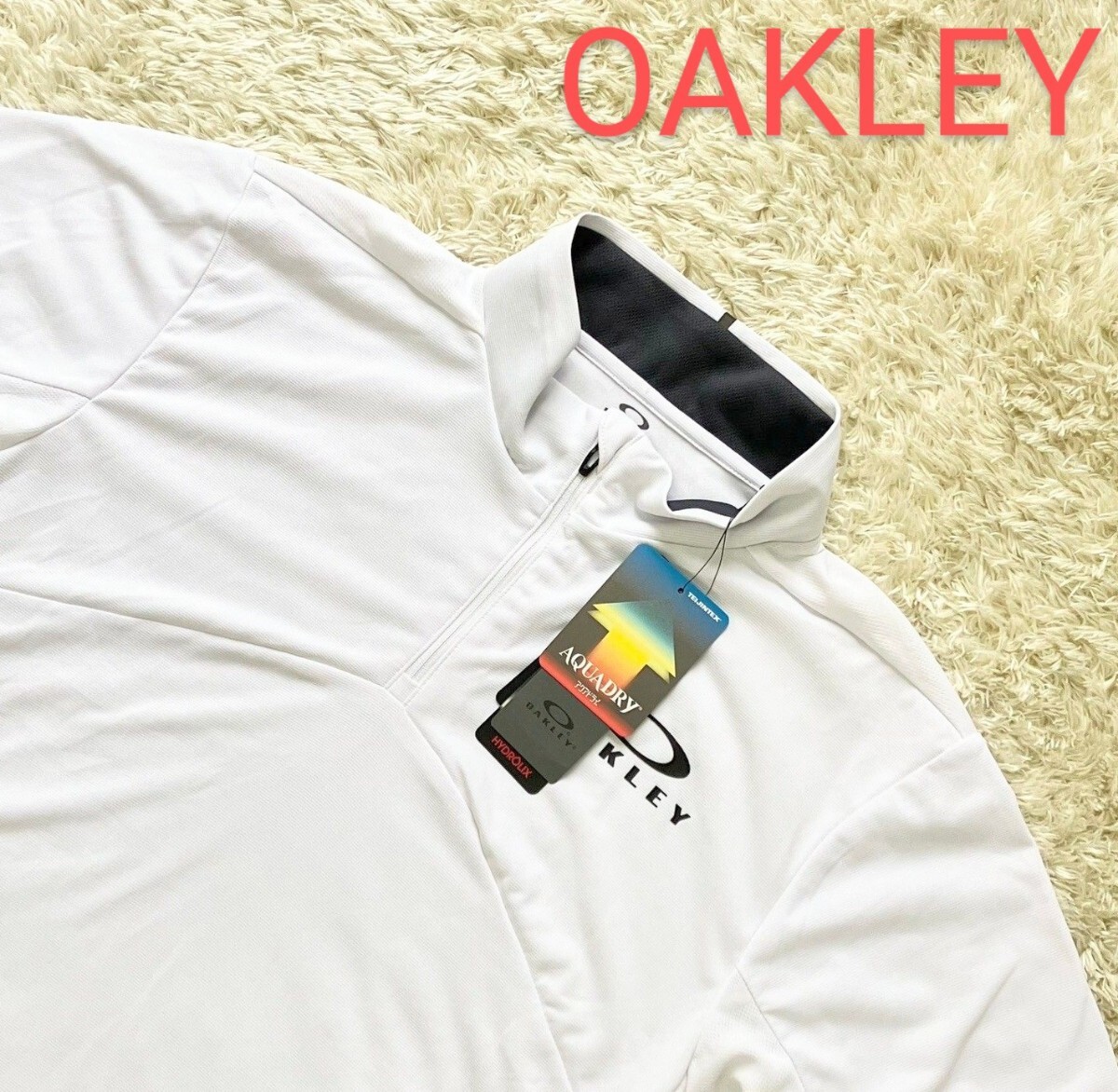 【未使用★大きいサイズXL】OAKLEY 半袖ジップポロシャツ/白◆2021年春夏モデル☆オークリー (13)の画像1