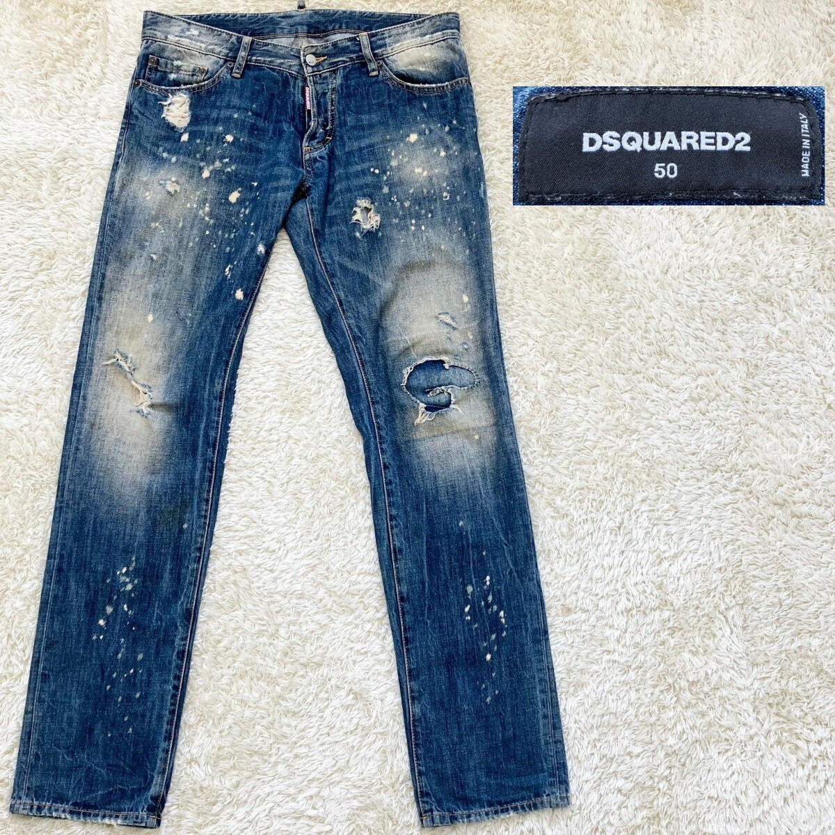 [ большой размер 50*]DSQUARED2 повреждение обработка тонкий Denim брюки / джинсы * Dsquared (4)