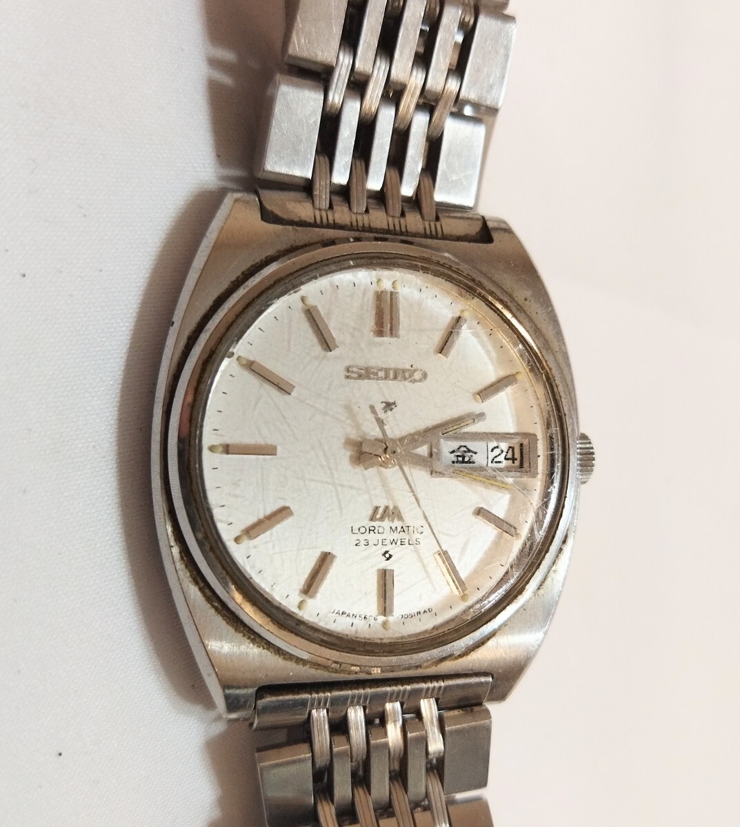 ★【SEIKO】LM LORD MATIC 5606-7050 23石 セイコー ロードマチックデイト機能付き腕時計 純正ベルト 稼動品☆ 自動巻き  010JHHJU13の画像1