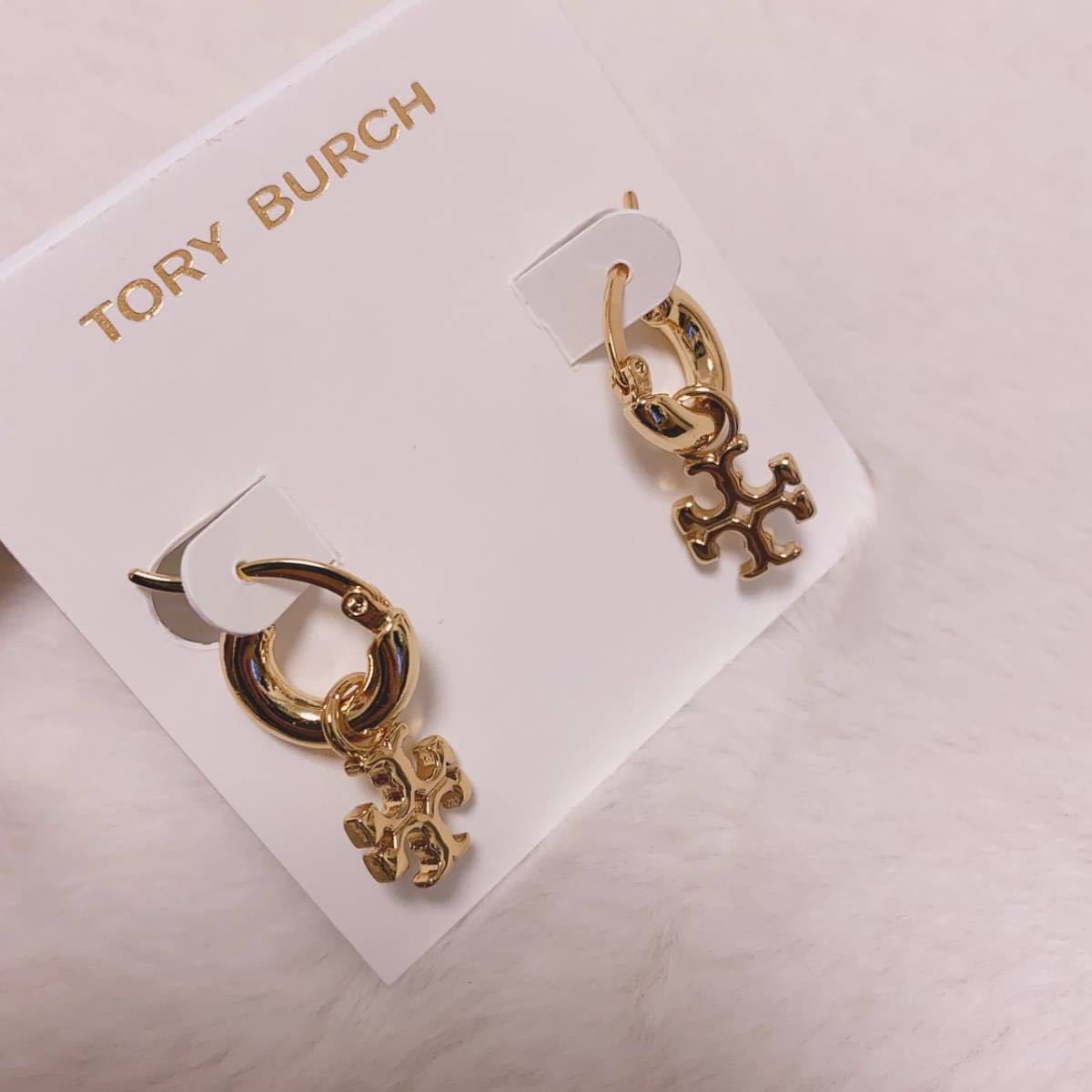 新品未使用 TB071-01 TORY BURCH トリーバーチ ロゴピアス ゴールドの画像6