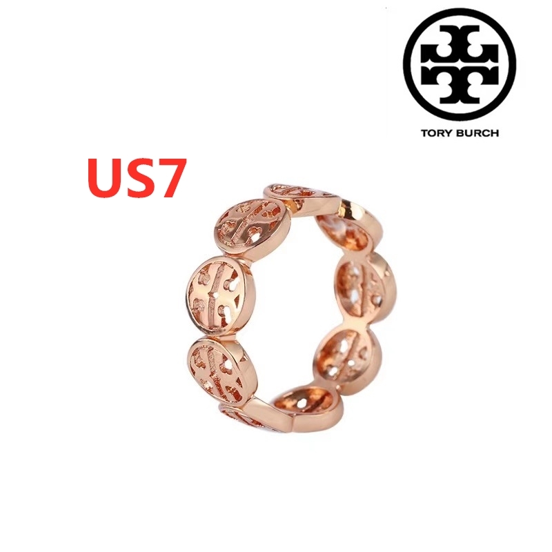 新品 TB037-03 Tory Burch トリーバーチ 定番 ロゴ リング 指輪 US7 日本サイズ約14号 ゴールドピンクの画像1