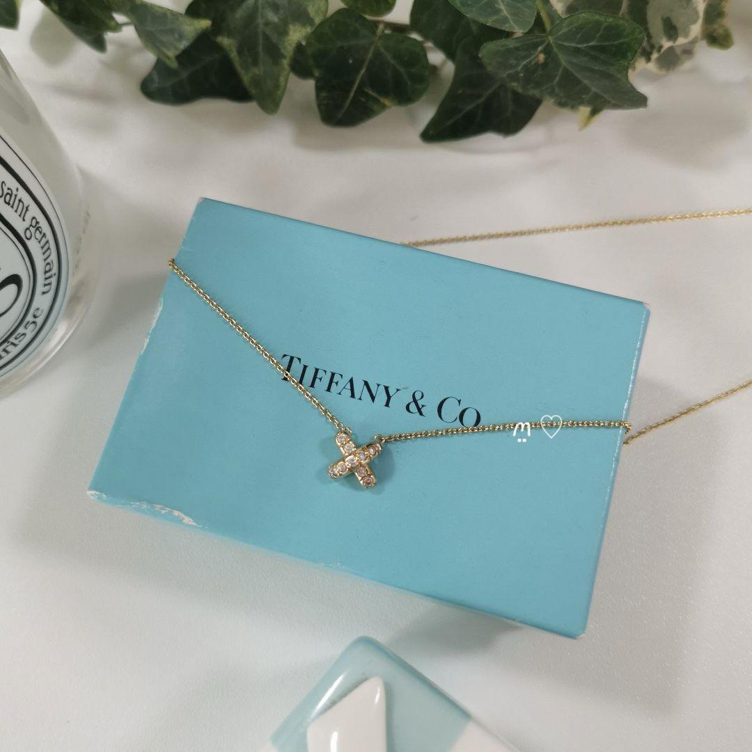 送料無料　ティファニー　クロスステッチ　ダイヤモンドネックレス　k18　ゴールド　ペンダント　TIFFANY&Co._画像2