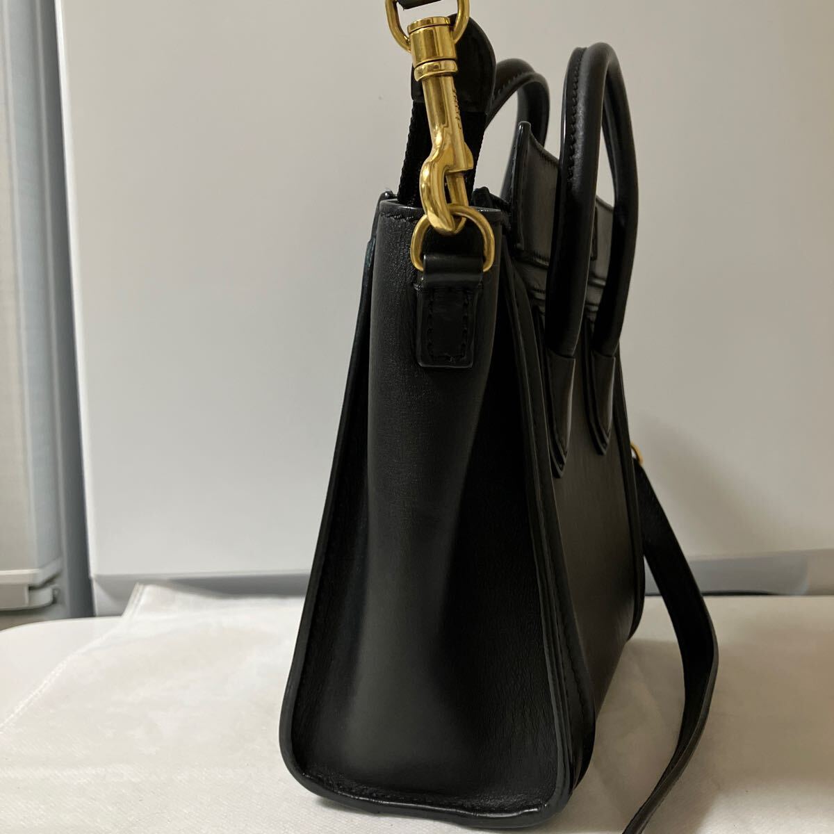 【美品】CELINE セリーヌ ラゲージ ミニ レザー 2WAY ハンドバッグ ショルダーバッグ 旧ロゴ シリアルありの画像3