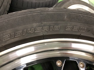 レアマイスターLehrmeister★ブラックメッシュ215/45R18 PCD114.3 7Ｊ +48 ５H ル・マンＶ LE MANS V タイヤホイール 4本セットの画像5