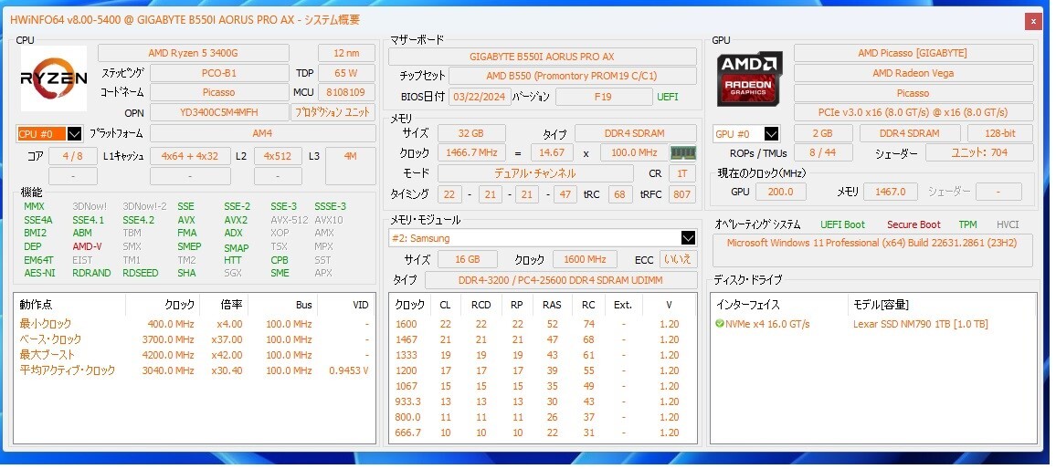 GIGABYTE B550I AORUS PRO AX CPU,MEMORY セット（微妙なジャンク）の画像10