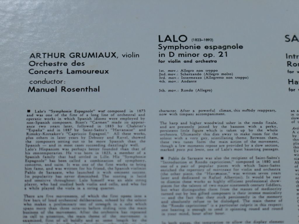 PHILIPS CD LALO SAINT-SAENS ARTHUR GRUMIAUX 中古品の画像5