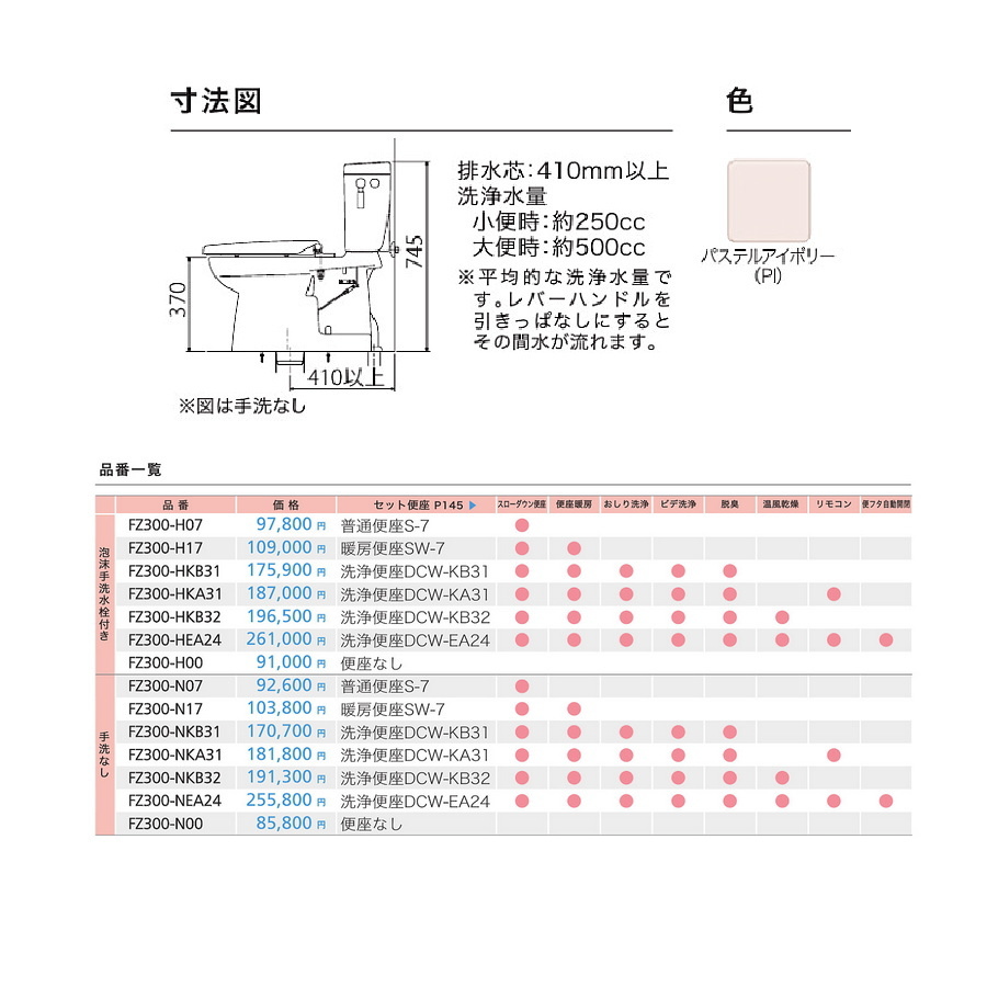 ダイワ化成 簡易水洗便器 FZ300-N07-PI 標準便座付 手洗い無トイレの画像4