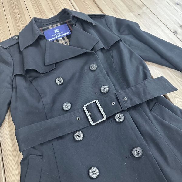 お買い得◆BURBERRY BLUE LABEL◆バーバリーブルーレーベル◆レディース 女性用 トレンチコート [38] ブラック br07017567の画像2