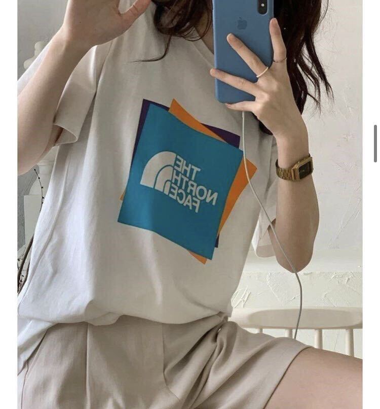 ノースフェイス THE NORTH FACE Tシャツ スクエアロゴ　ホワイト_画像4