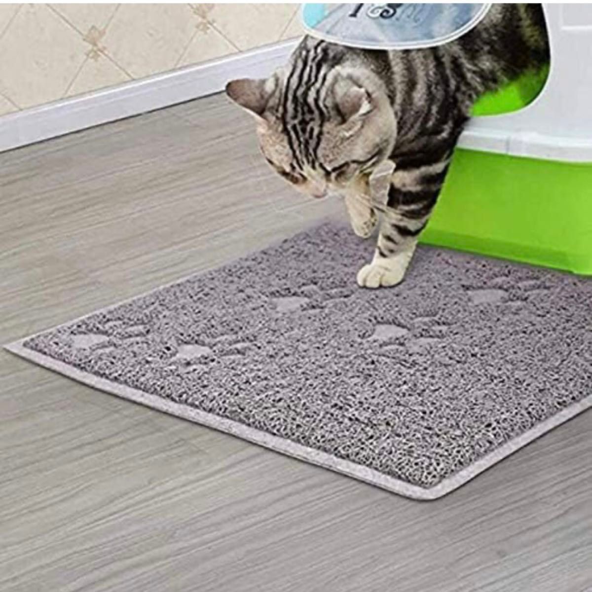 トイレ マット 猫用砂取り ペット グレー ブラック 玄関 防臭 玄関マット ネコ 
