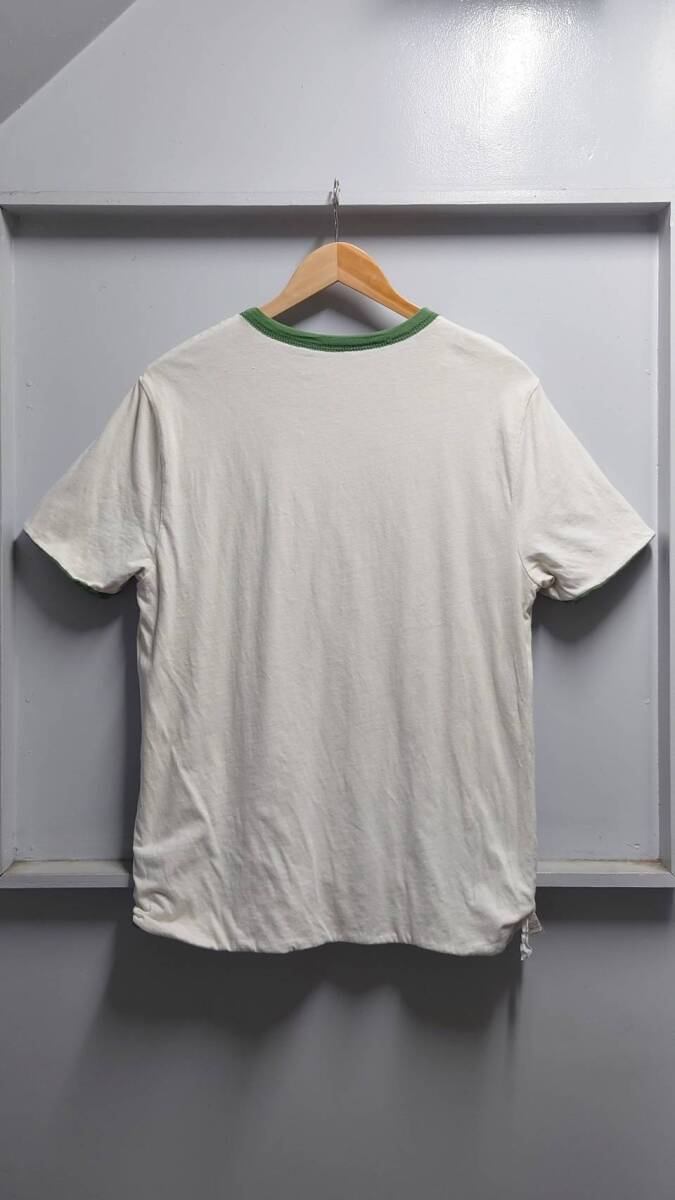 00*s GAP двухсторонний двусторонний футболка зеленый × "теплый" белый M короткий рукав 2000 годы 