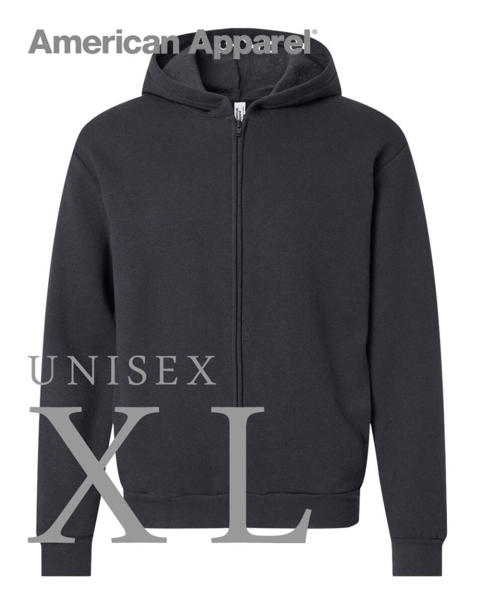 新商品　アメリカンアパレル　ブラック　XL　スウェット　ジップパーカー　フーディ　ReFlex Fleece Full-Zip Hoodie AmericanApparel