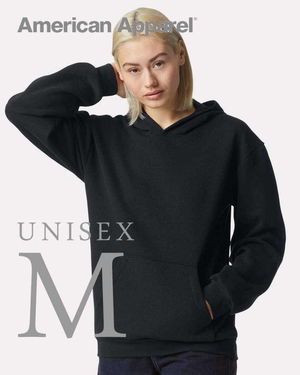 新商品　アメリカンアパレル　ブラック　M　スウェット　パーカー　フーディ　男女兼用　ReFlex Fleece Hoodie AmericanApparel