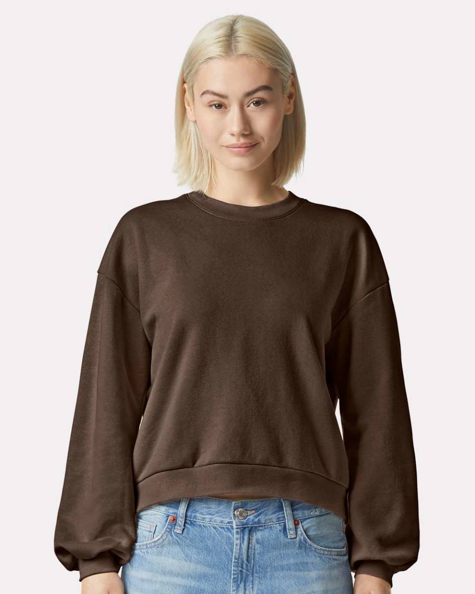 新商品　アメリカンアパレル　ブラウン　M　レディース　スウェット　トレーナー　ReFlex Fleece Crewneck Sweatshirt AmericanApparel