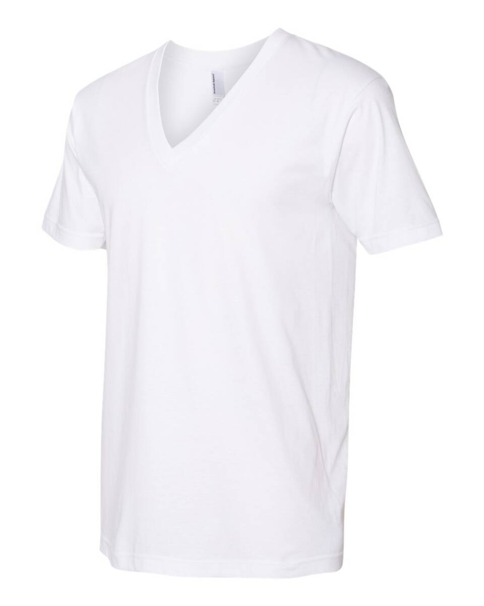 【新品】 アメリカンアパレル Vネック Tシャツ　白 Mサイズ2枚セット americanapparel 半袖 (男女兼用) アメアパ ファインジャージー _画像3