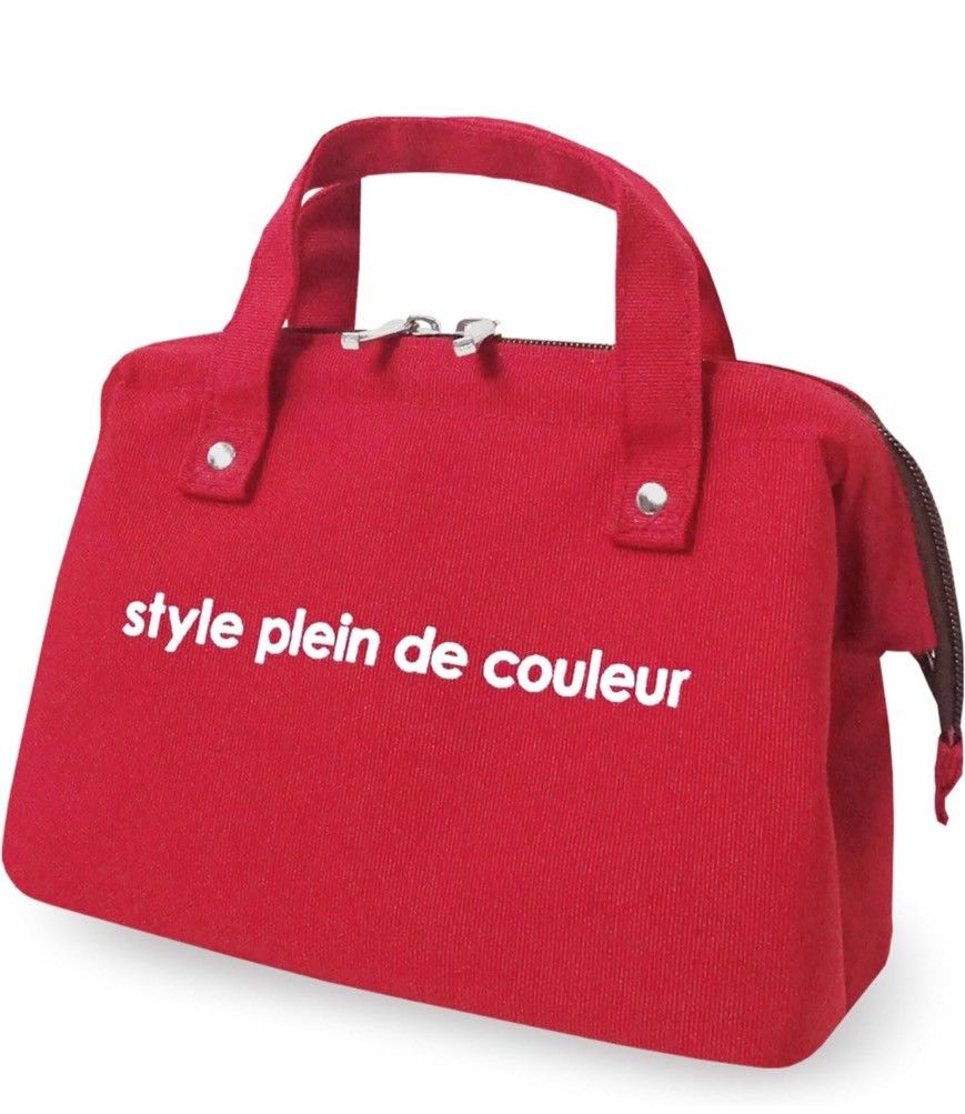 style plein de couleur  ランチバッグ 保冷 保温   弁当バッグ  小さめ  通学   カラーズ　レッド