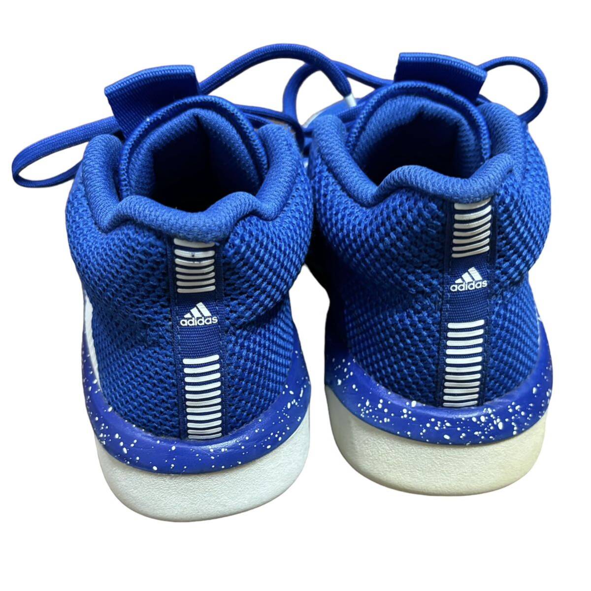アディダス【バスケットシューズ】adidas スニーカー 22.5cm 中古 靴 子供 キッズ ブルー ミニバス バッシュ 使用回数10回程度_画像4