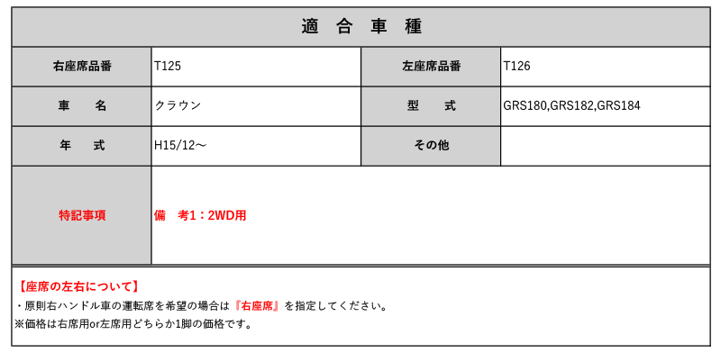 [BRIDE×XLタイプ]GRS180,GRS182,GRS184 クラウン_2WD(H15/12～)用ブリッド正規シートレール(フルバケ用)[保安基準適合]