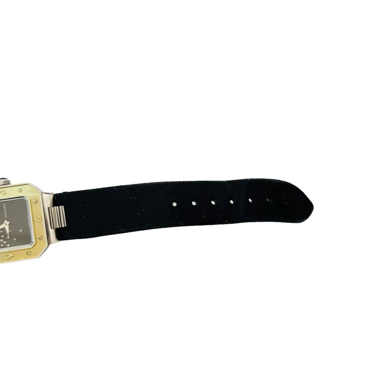 【稼働確認済み】MAUBOUSSIN モーブッサン 9112111 レディース 腕時計 石付 イエローシェルベゼル ブラック文字盤 現状品の画像10