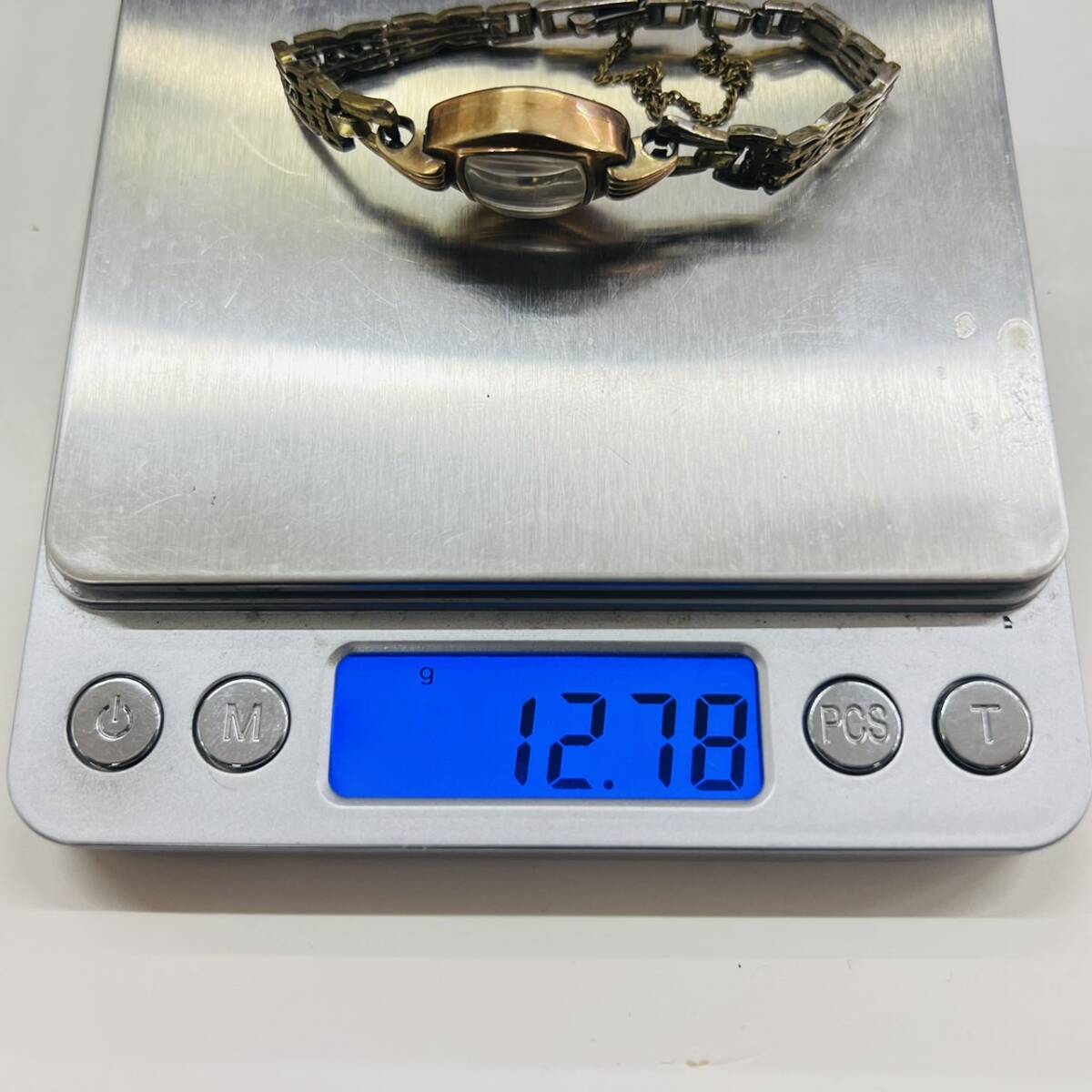 【稼働確認済み】SUPERA 17JEWELS 手巻き 14K 0.585 14金 ゴールド レディース 腕時計 総重量約12.8g 希少品 現状品の画像9