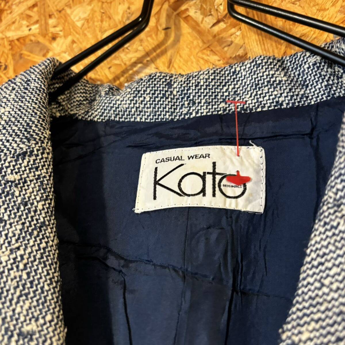 Kato 日本製　ジャケット 半袖ジャケット　レトロジャケット　ヴィンテージ　レディース　トップス　ツイードジャケット 3085_画像3