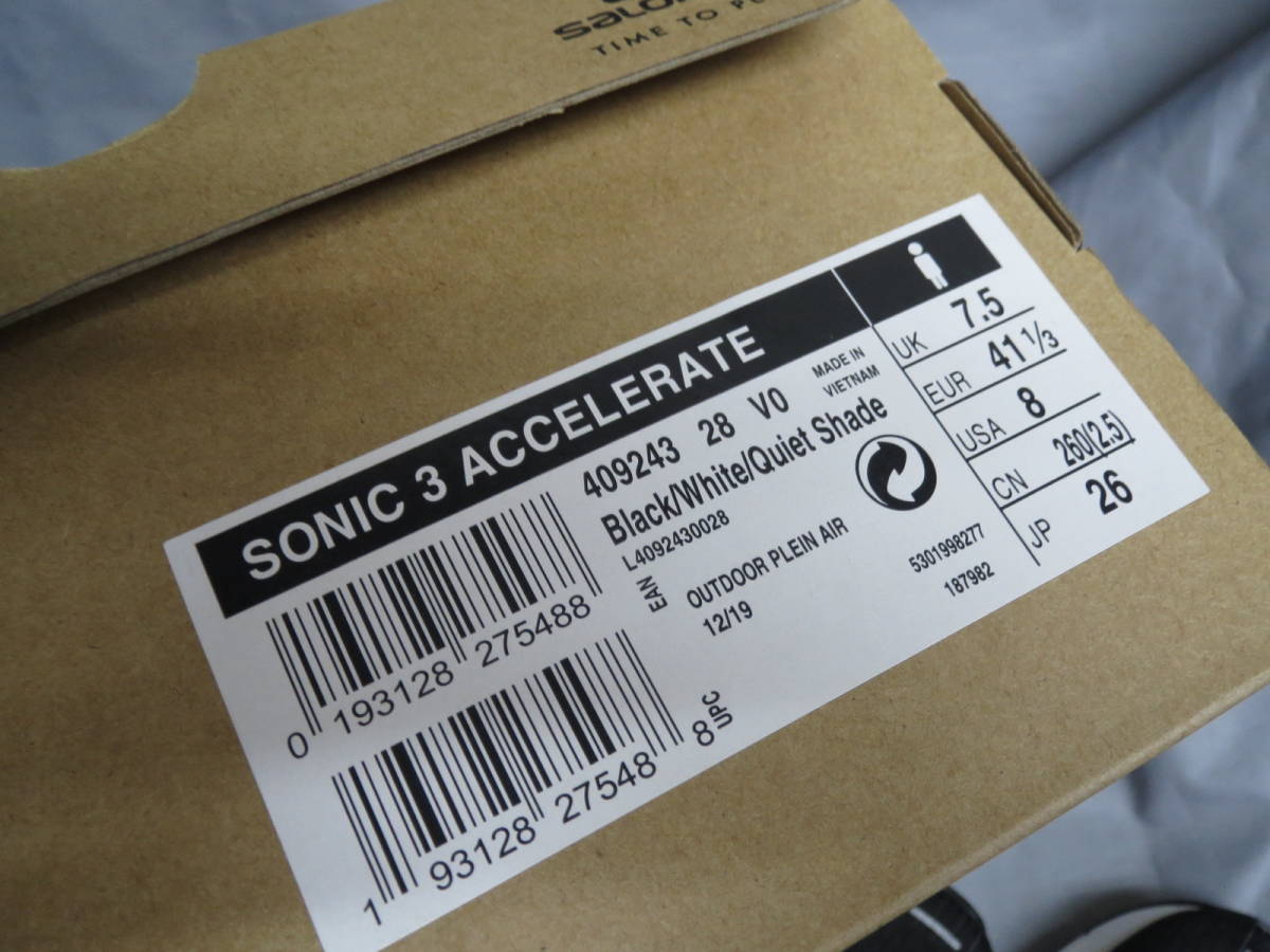 15400円 国内正規品 新品 サロモン Salomon 26.0cm ランニングシューズ SONIC 3 ACCELERATE ソニック アクセラレートの画像6