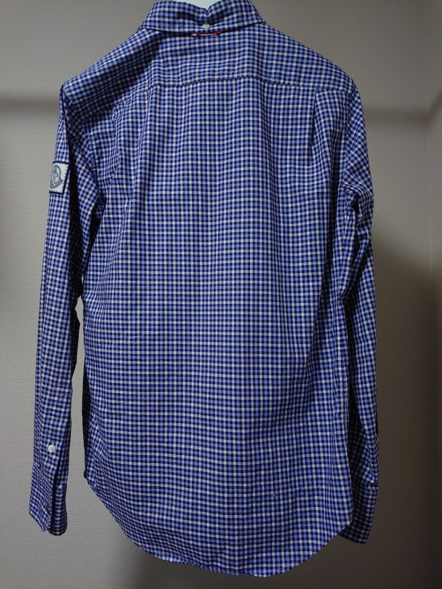 モンクレールガムブルー チェックシャツ シャツ チェックシャツ 長袖 チェック柄 長袖シャツの画像5
