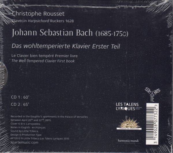 [2CD/Aparte]バッハ:平均律クラヴィーア曲集第1巻全曲BWV.846-869/クリストフ・ルセ(cemb) 2015.4の画像2