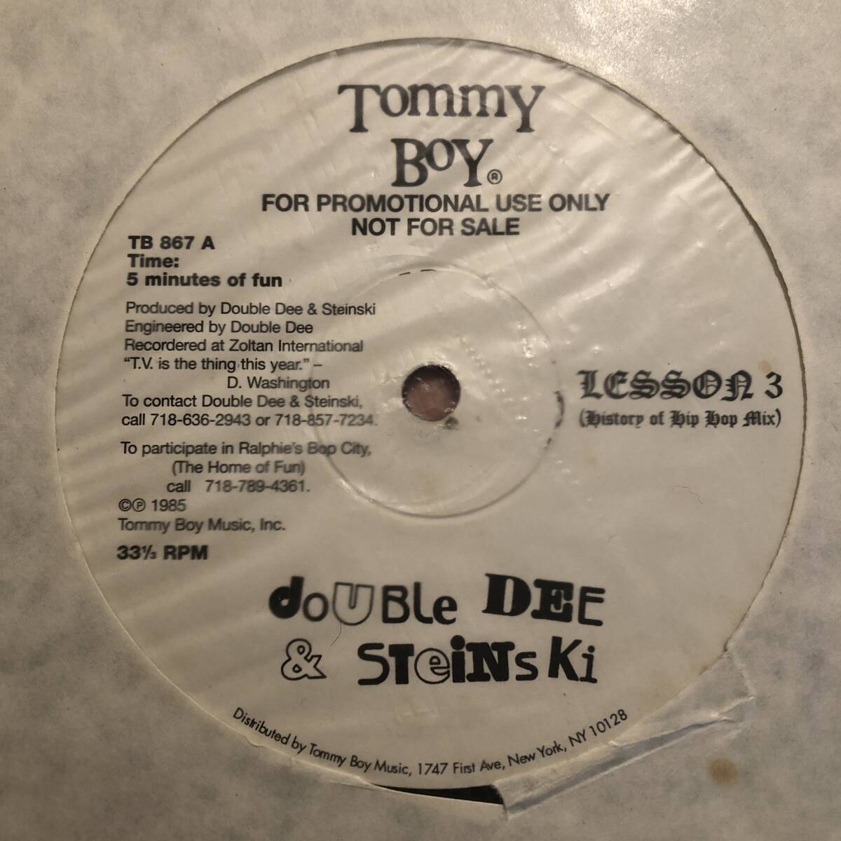 12インチ 2枚組 Double Dee & Steinski Lesson 3 (History Of Hip Hop Mix) The Payoff Mix Lesson 2 (James Brown Mix) Lesson 4_画像3