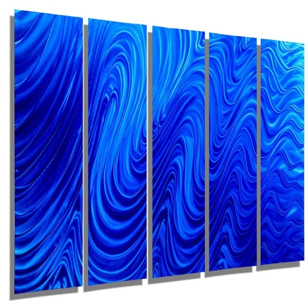 インテリア メタルアート パネル BLUE HYPNOTIC SANDS EPIC 5Panel