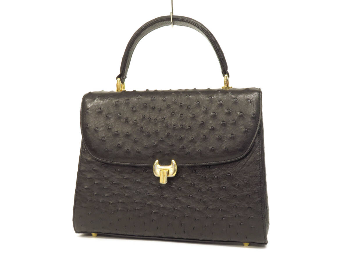 17114 прекрасный товар LNL высококлассный Ostrich кожа Gold металлические принадлежности ручная сумочка в наличии портфель Mini сумка сумка чёрный черный женский формальный 