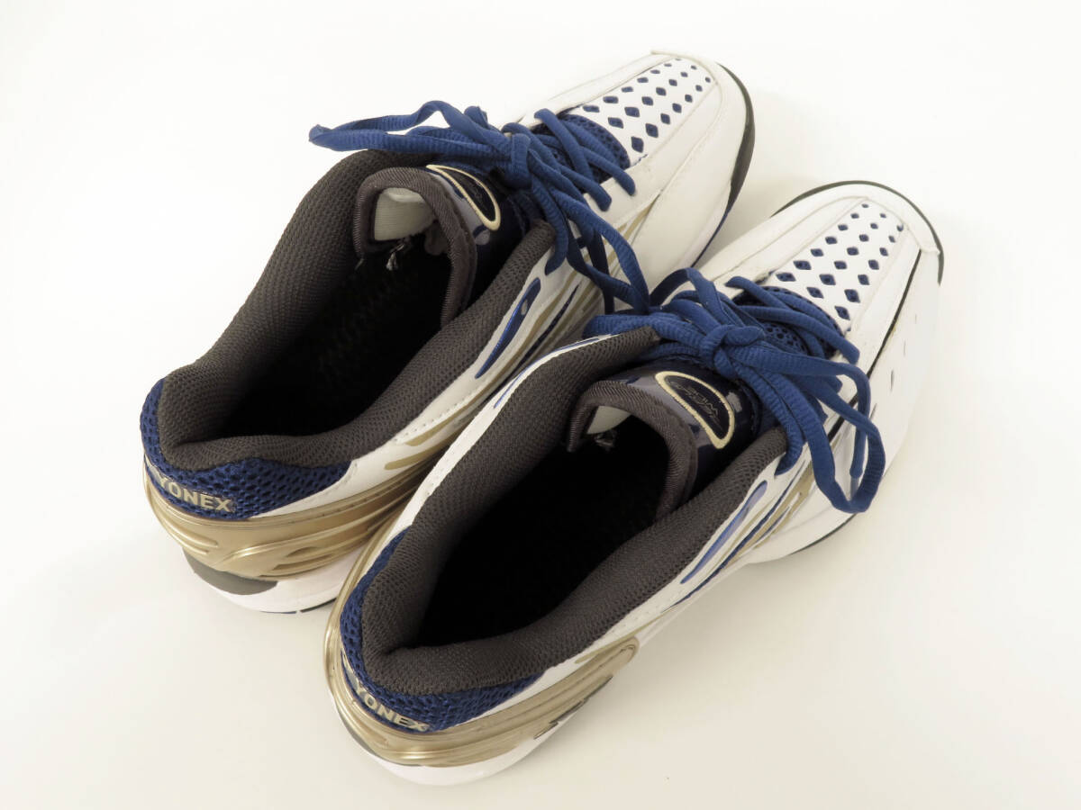 17126 新品未使用 YONEX ヨネックス POWER CUSHION パワークッション テニス バドミントン シューズ スニーカー 靴 27cm 白×ゴールド×青の画像5