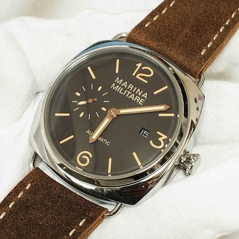 ★処分特価 1点限り 新品 PARNIS 自動巻き腕時計 47mm コーヒーダイアル スモールセコンド_画像1