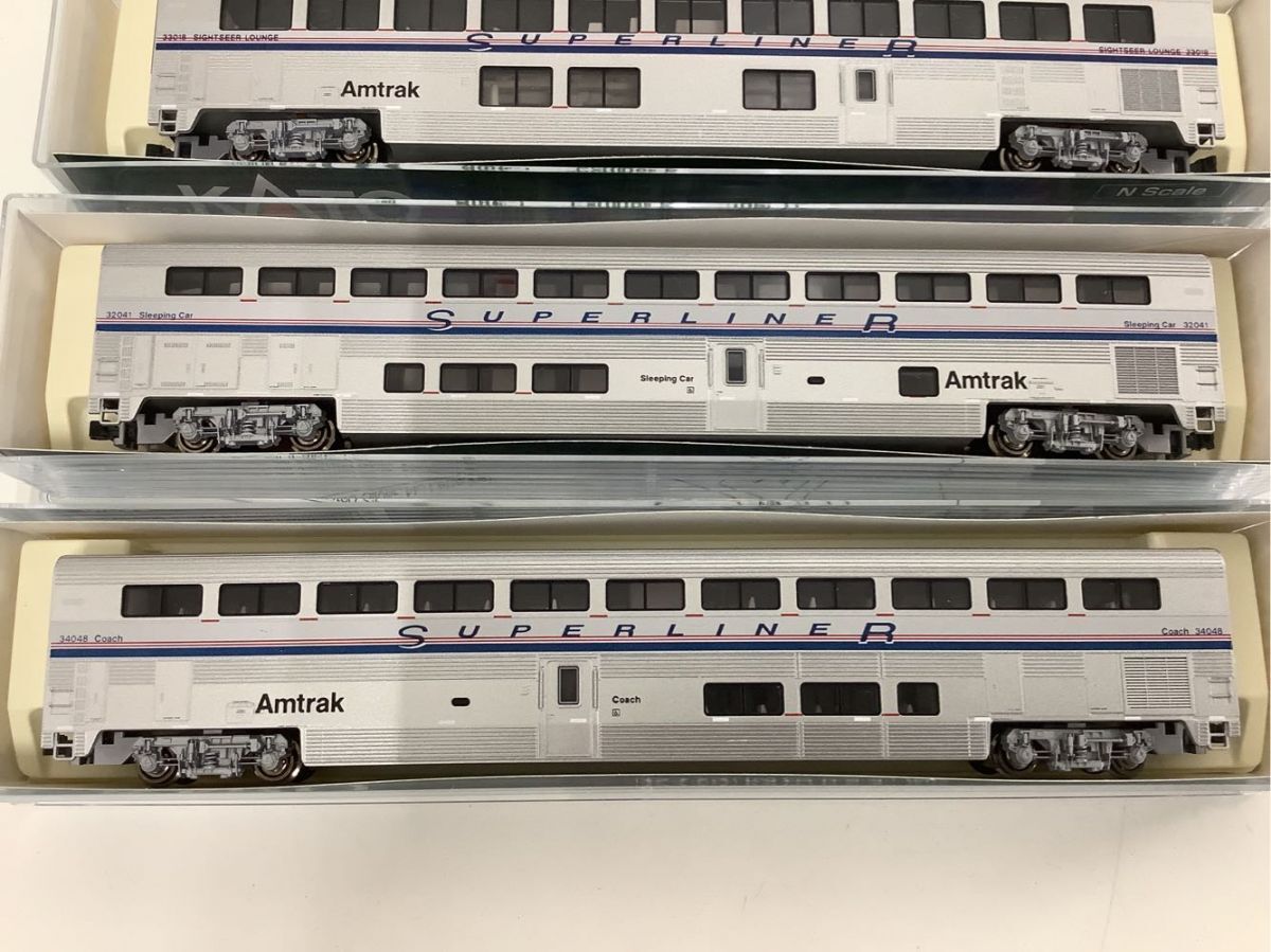 1円〜 KATO Nゲージ #106-3504 Amtrak Superliner Passenger Car Phase IV,Set A_画像5