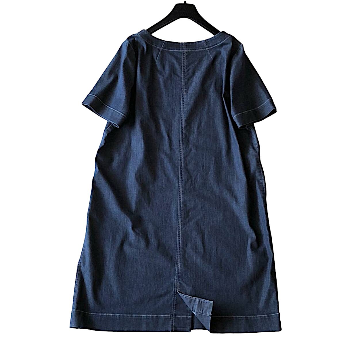 B31◆美品 レリアン プラスハウス 大きいサイズ 17+ 2XL 3L前後 ストレッチ デニム ワンピース 2点 セット カーディガン XL 春におすすめ♪の画像5