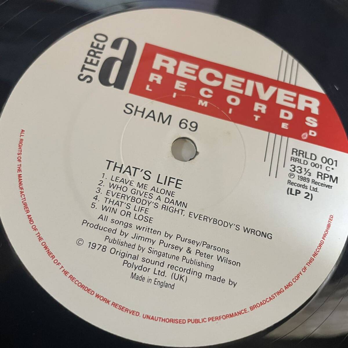 Sham 69 『Tell Us The Truth』2枚組 LPレコード （RRLD 001）1989年 パンク 見開きジャケット_画像7