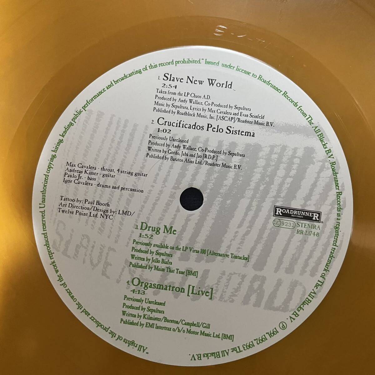 【カラー盤】 Sepultura 『Slave New World』 10インチレコード （RR 23748）_画像6