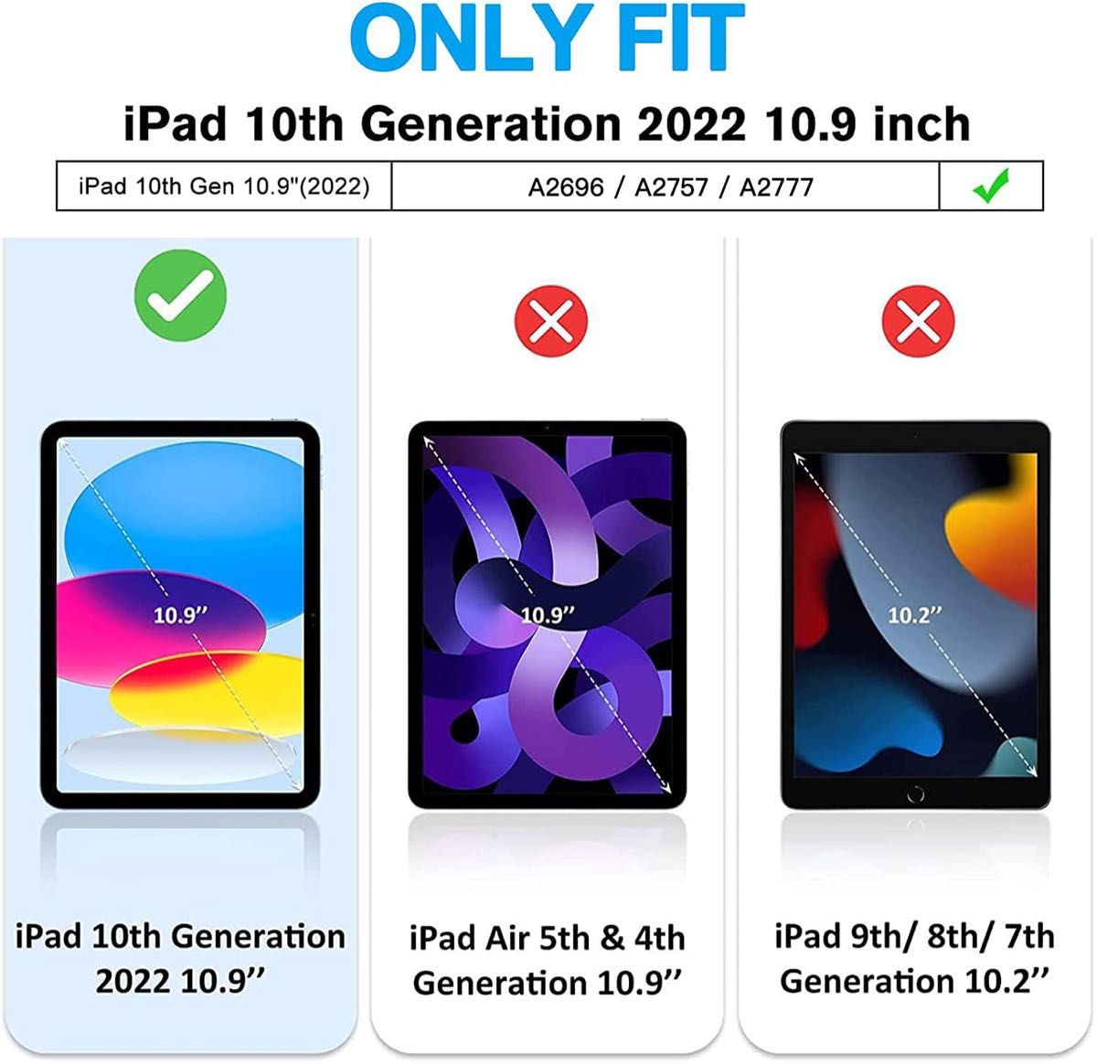  iPad 第10世代 10.9 インチ ケース 2022 保護 フィルム付き A2696 A2757 A2777 iPad 