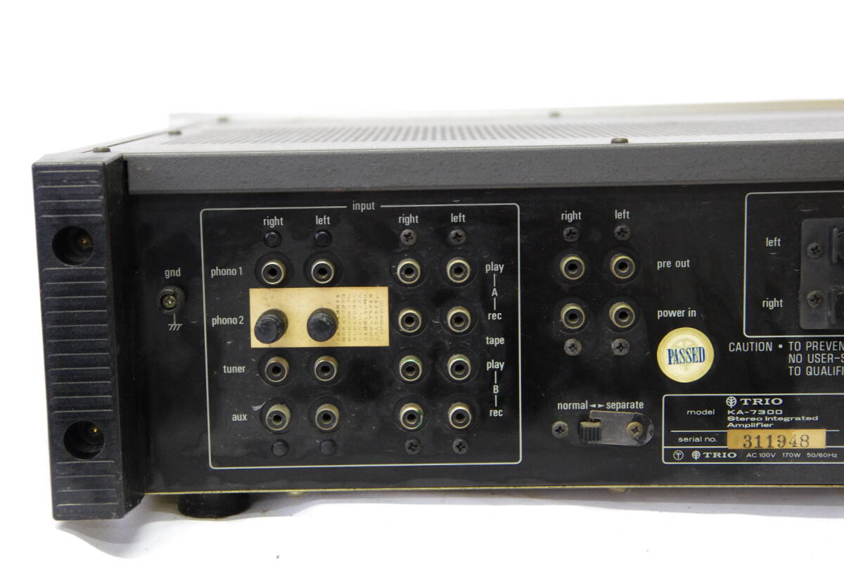 C064♪希少！TRIO KA-7300 プリメインアンプ オーディオ機器 通電OKの画像6