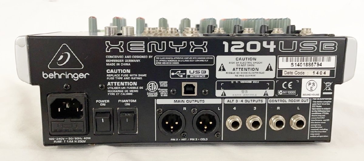 BEHRINGER 1204USB XENYX USBオーディオインターフェース機能搭載 アナログミキサー ベリンガー TPSP-118の画像9