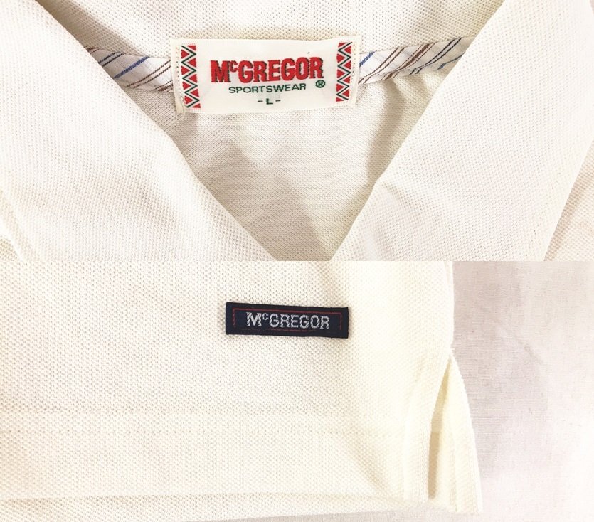 マクレガー McGREGOR アイボリーカラー 半袖ポロシャツ L タグ付未使用品 MU-4_画像3