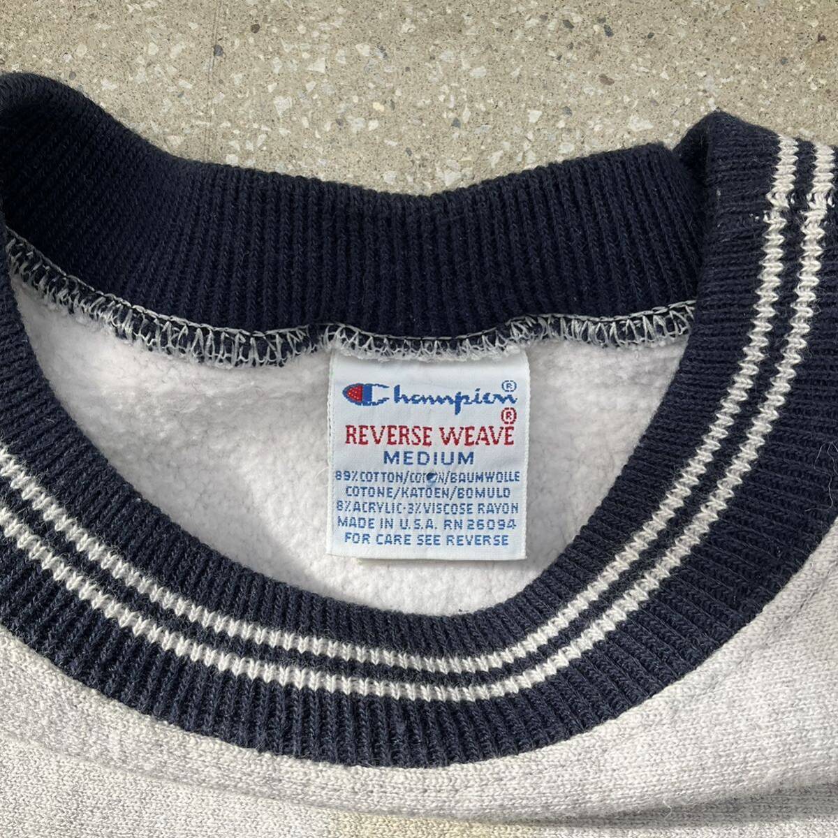 90's ビンテージ Champion チャンピオン REVERSE WEAVE リバースウィーブ USA製 us navy ショートスリーブ_画像4