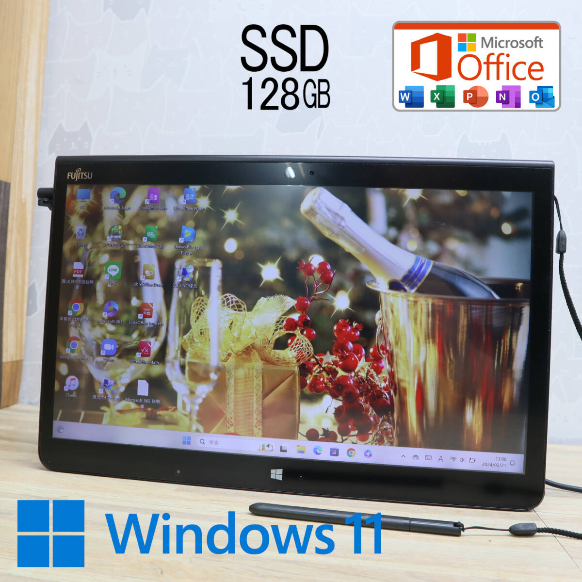 ★中古PC 高性能6世代i5！SSD128GB★Q736/P Core i5-6300U Webカメラ Win11 MS Office 中古品 ノートPC★P66931_画像1