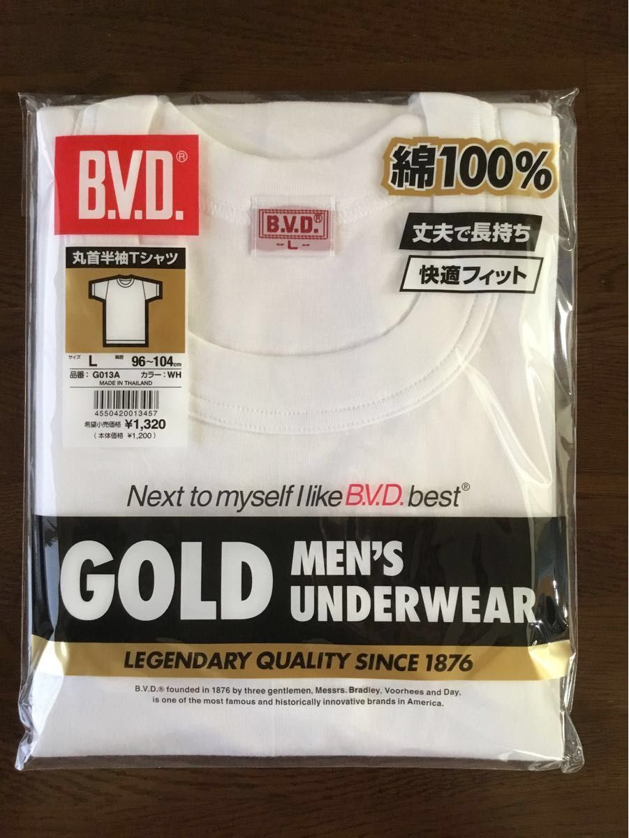 BVD丸首半袖Tシャツ GOLD  MEN’S UNDER WEAR ２枚セット