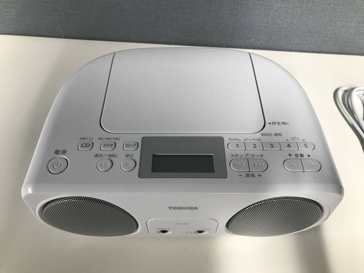 ★東芝★CD ラジオ プレーヤー★TY-C151★FM/AM★コンパクトデザイン 高音質スピーカー 大音量 スリープタイマー オーディオ機器 家電★_画像3